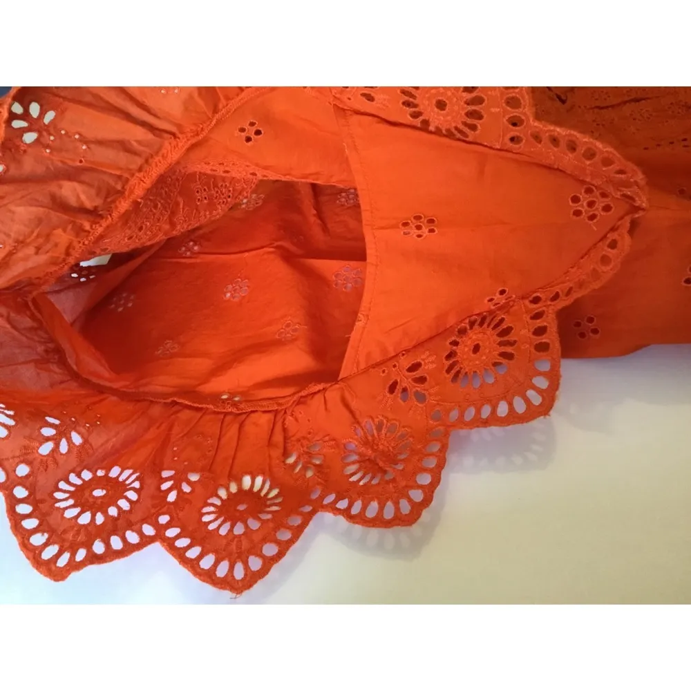 Orange Flame Cotton Eyelet Lace - Image 10