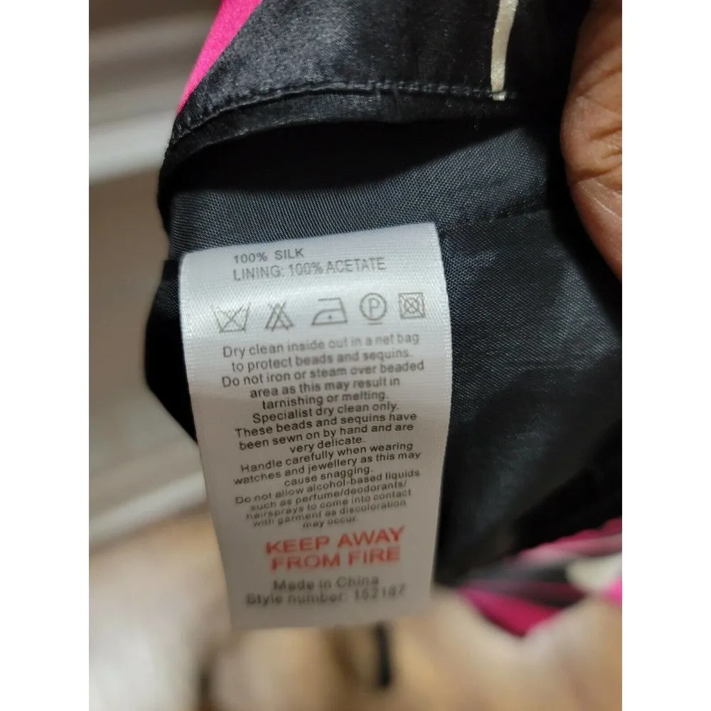 MonSoon Women's Multicolor Silk Half Sleeve Boat Neck Knee Length Dress Size 38 - Image 11