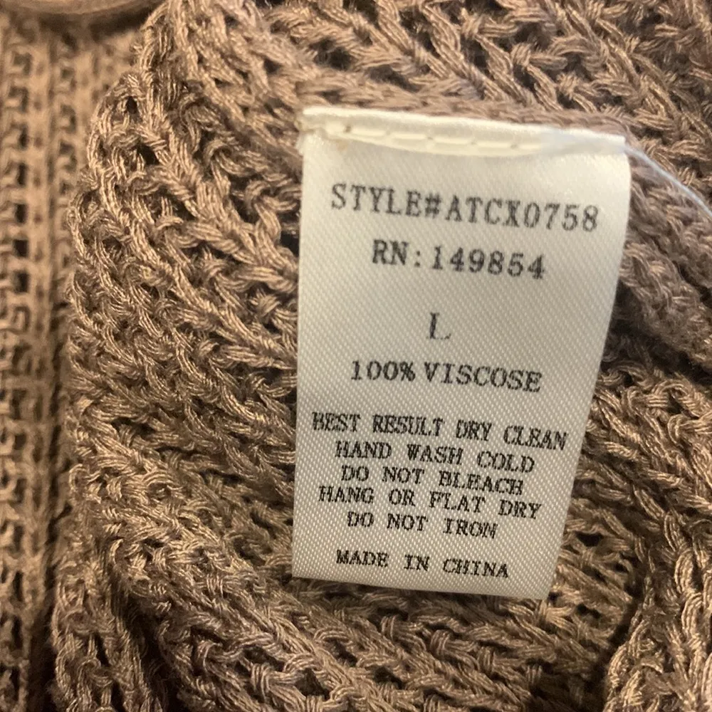 Brown Tan Crochet Top Lace Up Back Size undefined - Image 11