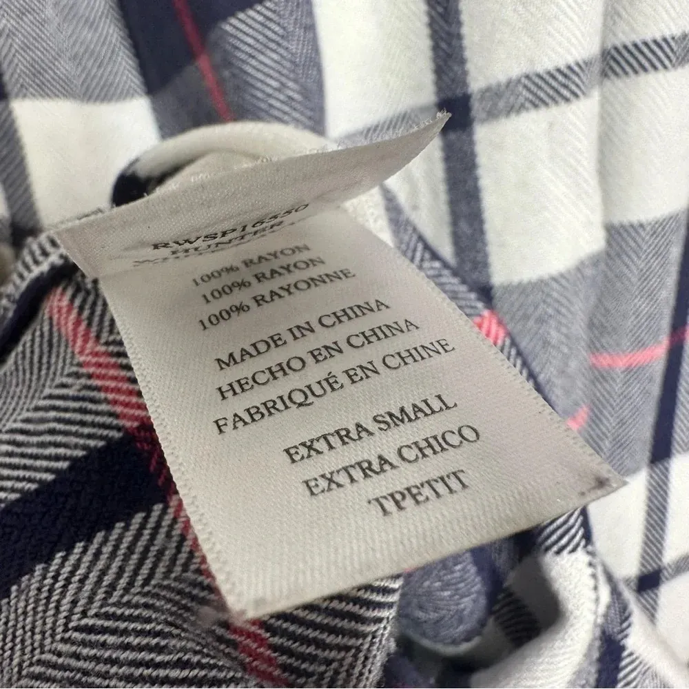 Rails Hunter White Navy Cranberry Button Down Shirt Size XS - Image 8
