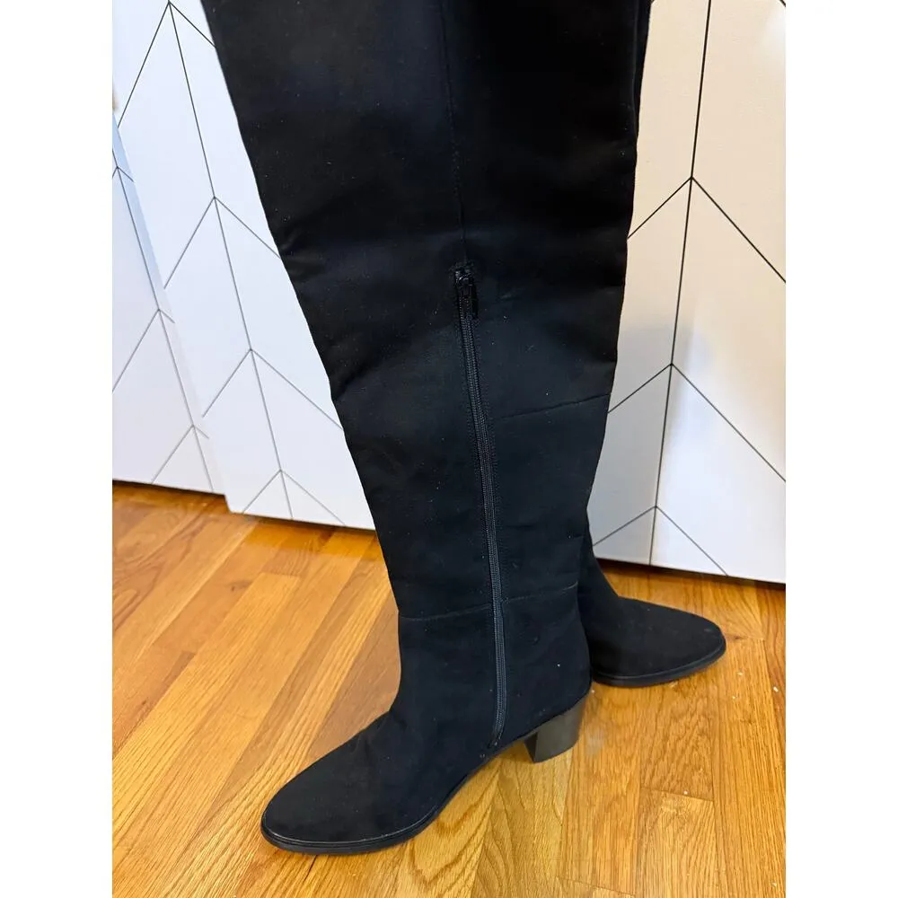 Seychelles Women’s 11 Black Faux Suede Over the Knee High Zipper Heeled Boots - Image 10