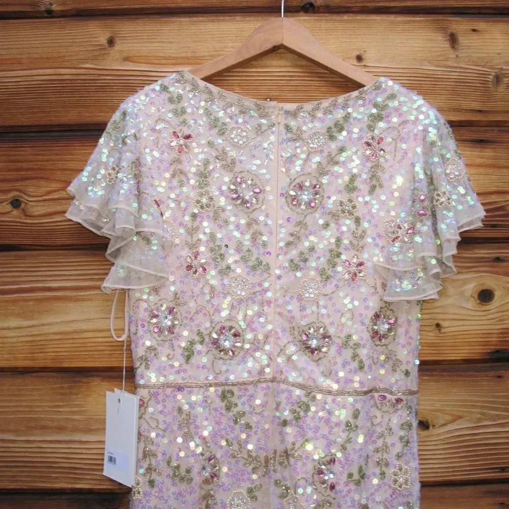 Mac Duggal 10772 Size 10 Embellished Ruffle Cap Sleeve Gown Dress - Image 13