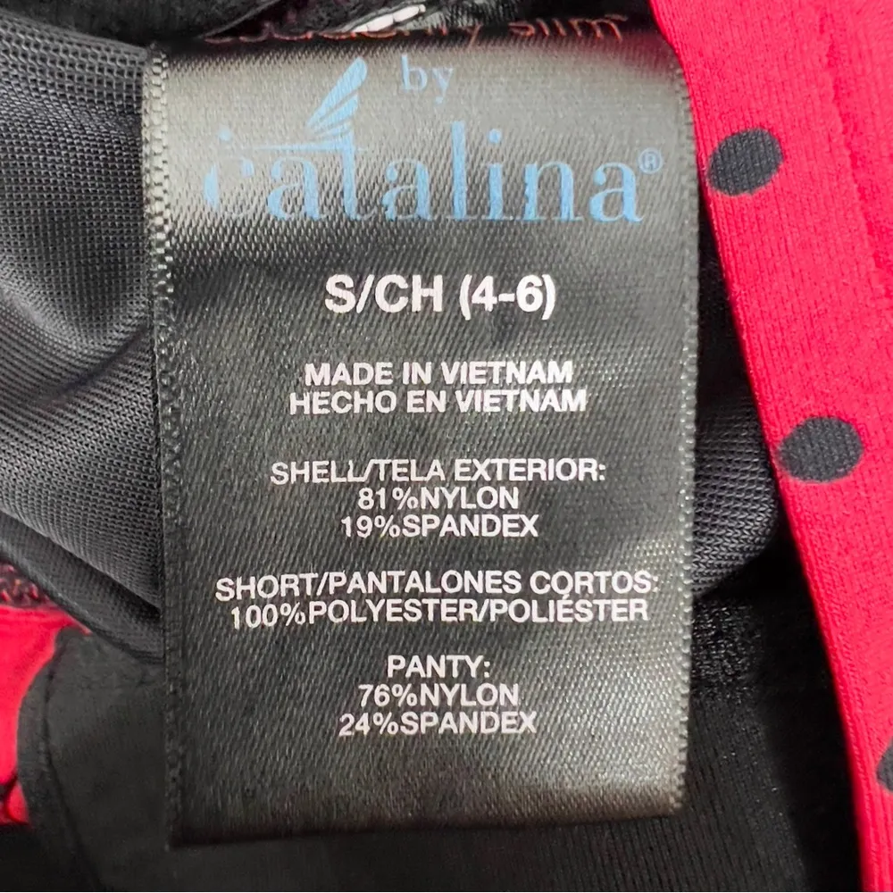 Suddenly Slim By Catalina Size Small (4-6) Red & Black Polkadot Bathing … - Image 6