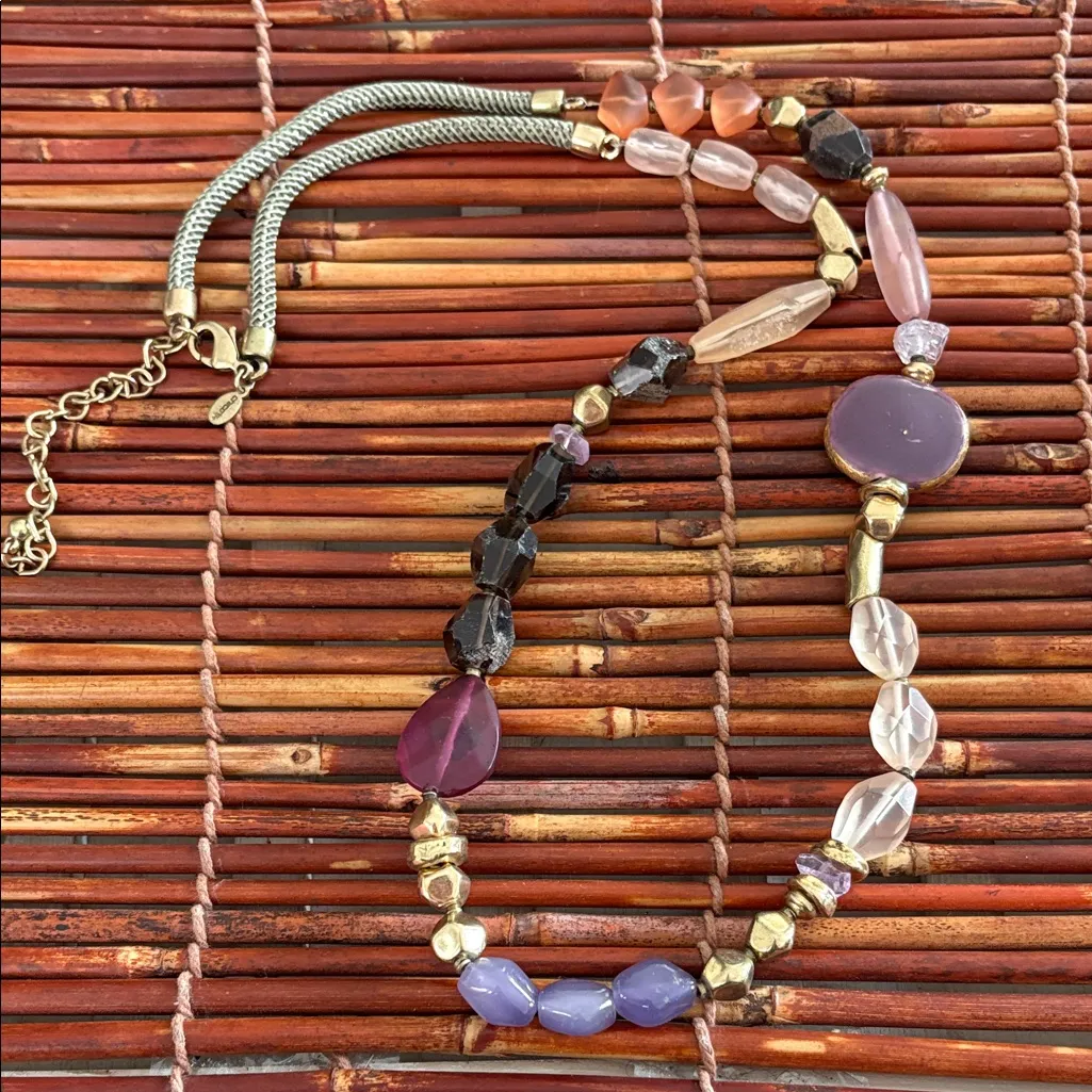 Chico's Multicolor Beaded Necklace With Cord 36”-40” - Image 3