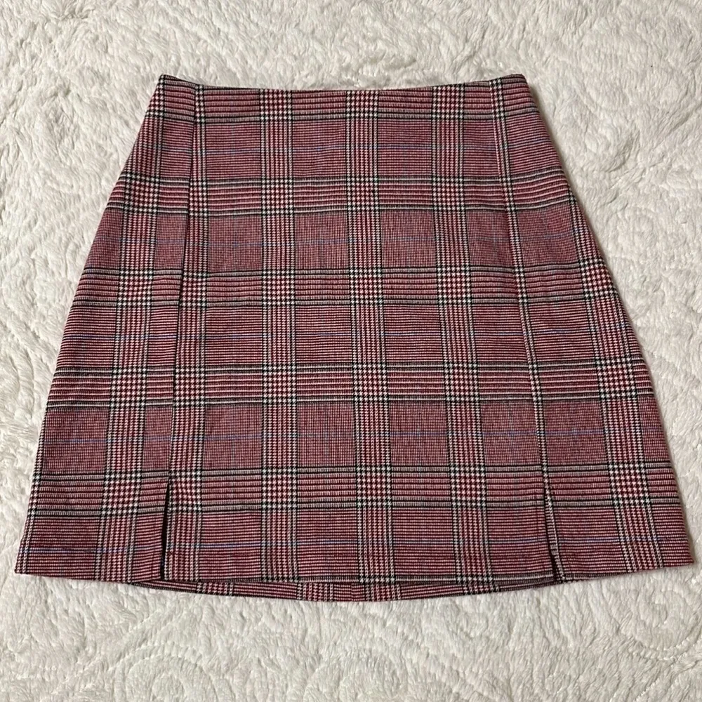 JOHN Galt Brandy Melville Red and Black Plaid Mini Skirt - Image 2