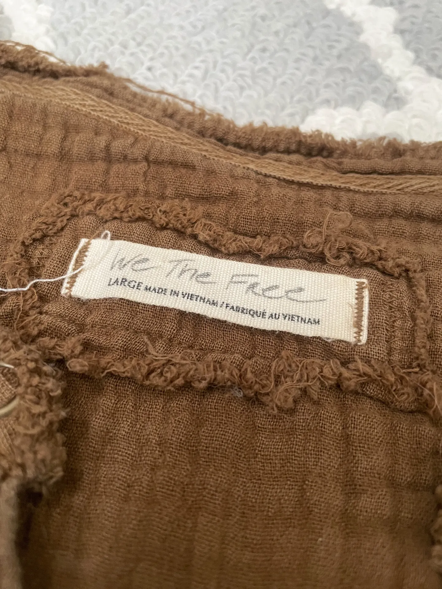 forest green oversized soft linen long sleeve Henley flowy top - Image 6