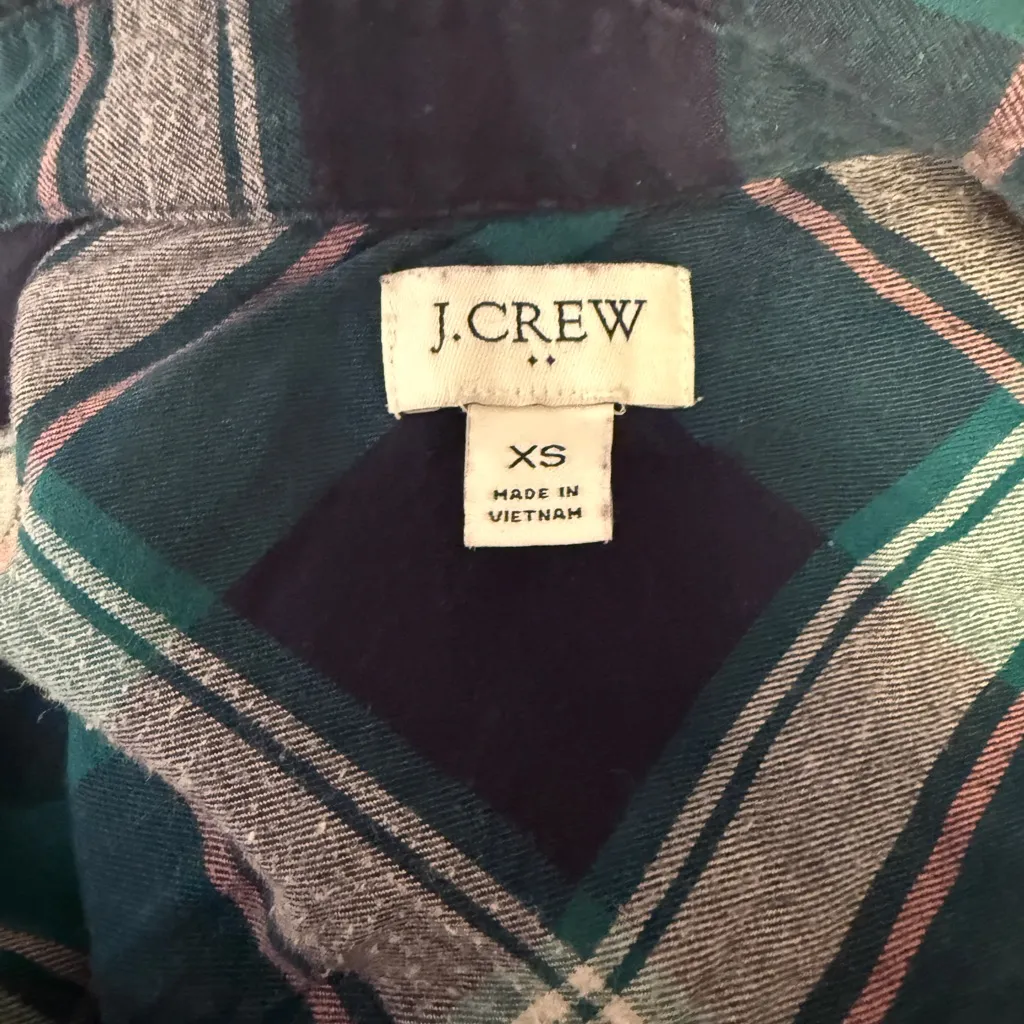 J. Crew Women’s Long Sleeve Button Up Shirt, Blue & Green, Size XS - Image 6