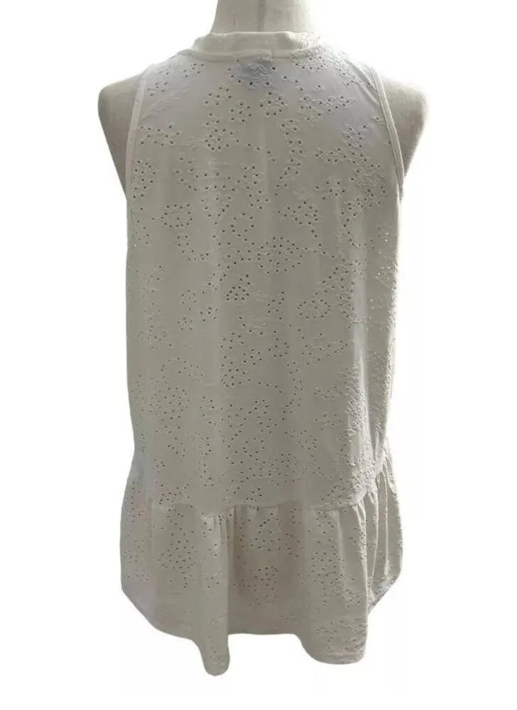 W5 Anthropologie Eyelet Tank Top Shirt Women's Size Medium | 17-611 - Image 2