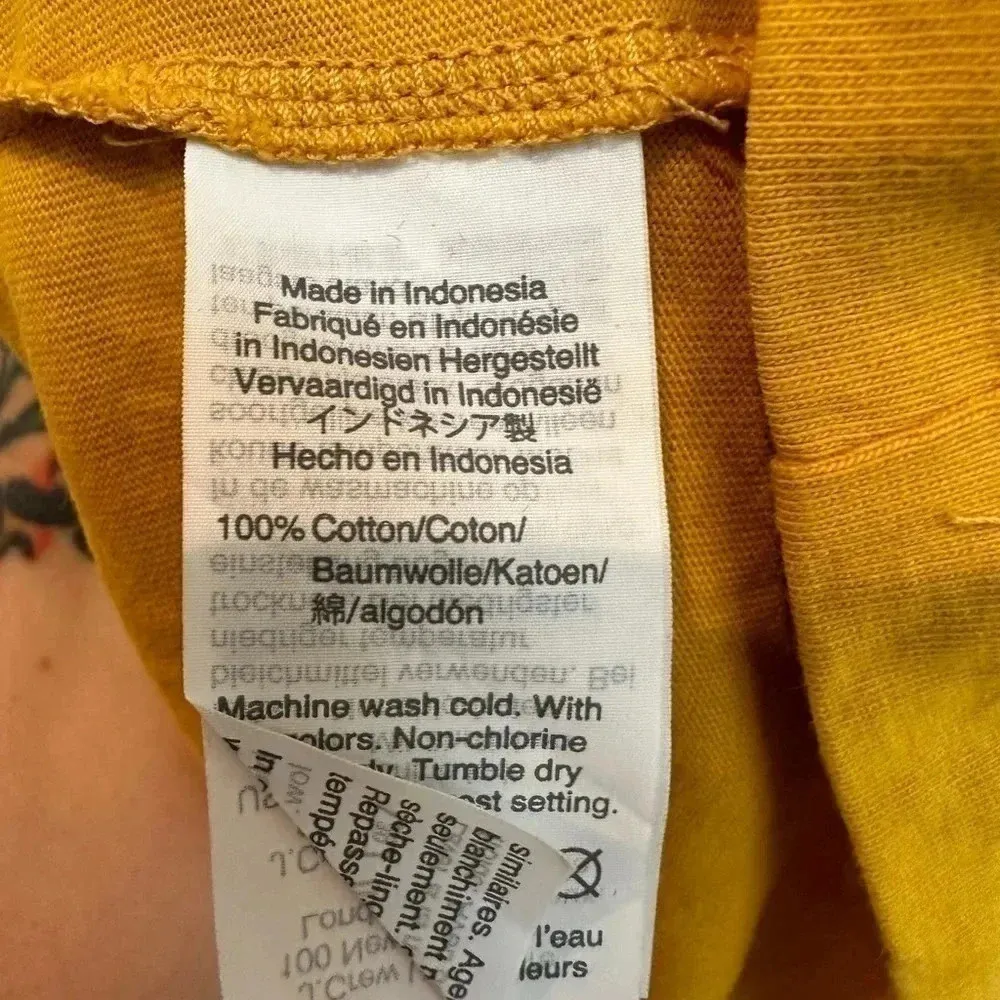 Madewell | Golden Mustard Cotton Crew Neck Tee Shirt Dress Size S Small - Image 3