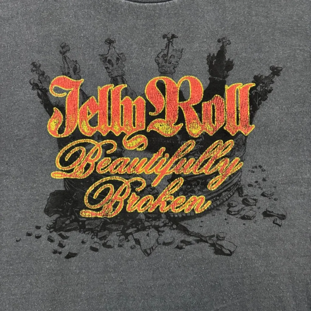 Jelly Roll “Beautifully Broken” Graphic T-Shirt Size Medium - Image 2