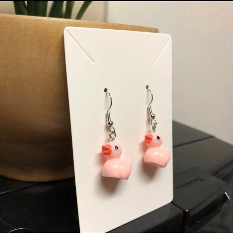 Pink duck earrings - Image 2