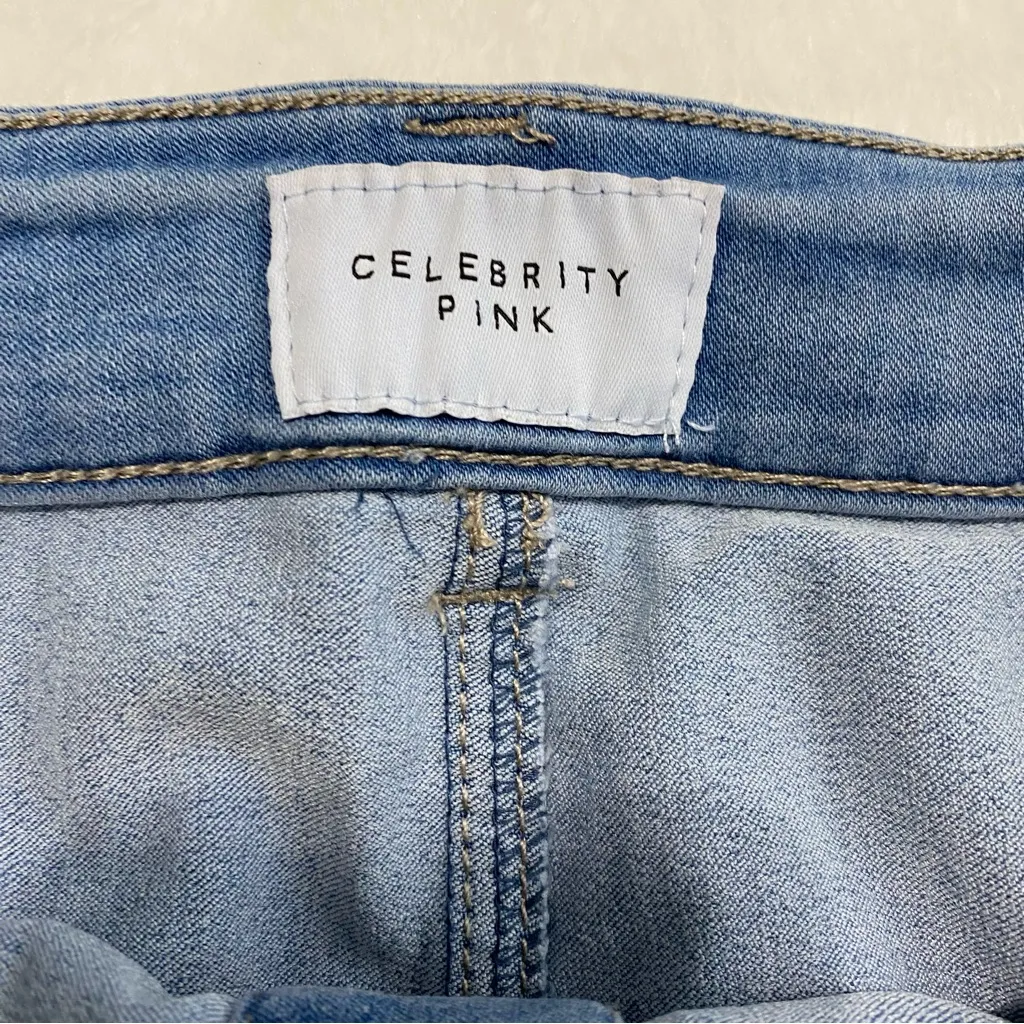 Celebrity Pink Stylish Blue Denim Mini Skirt - Image 4