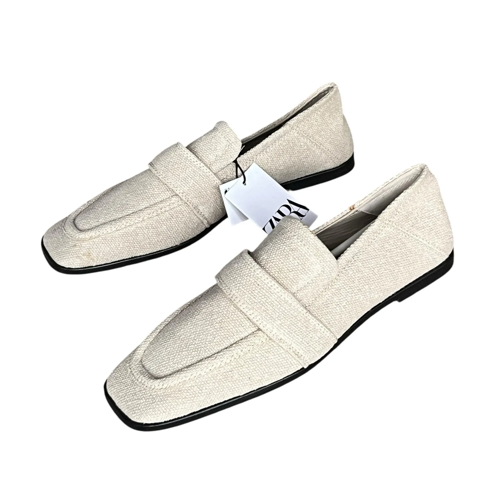 Zara Arena Loafer Shoes Womens 9 Beige Flat Moccasin Modern Smart Casual Comfort - Image 3