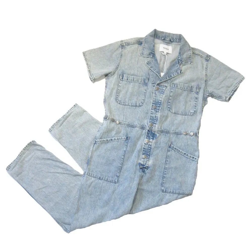 NWT Pistola Grover in Breeze Denim Jean Relaxed Field Suit Jumpsuit L - Image 4
