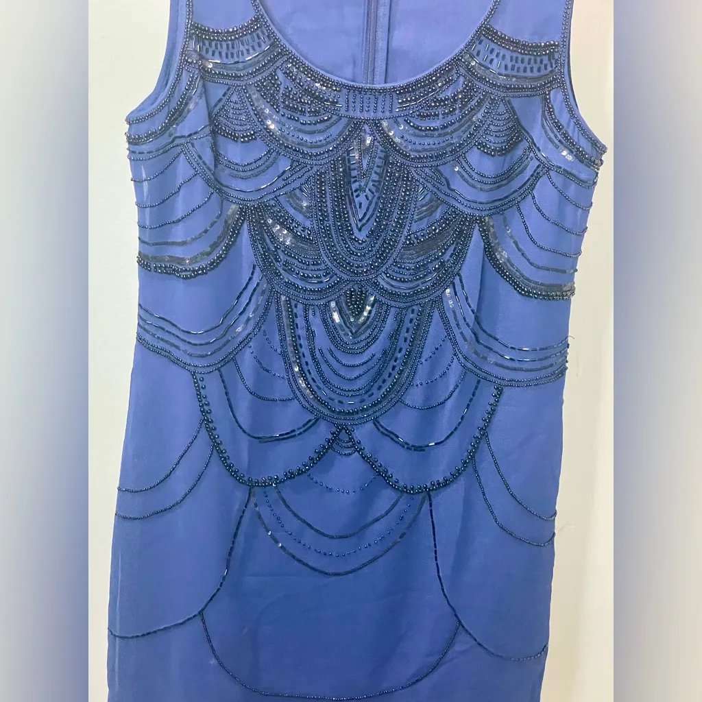 Susana Monaco - NWOT Navy Blue Black Beaded Embellished Sheath Dress. Stunning! - Image 4