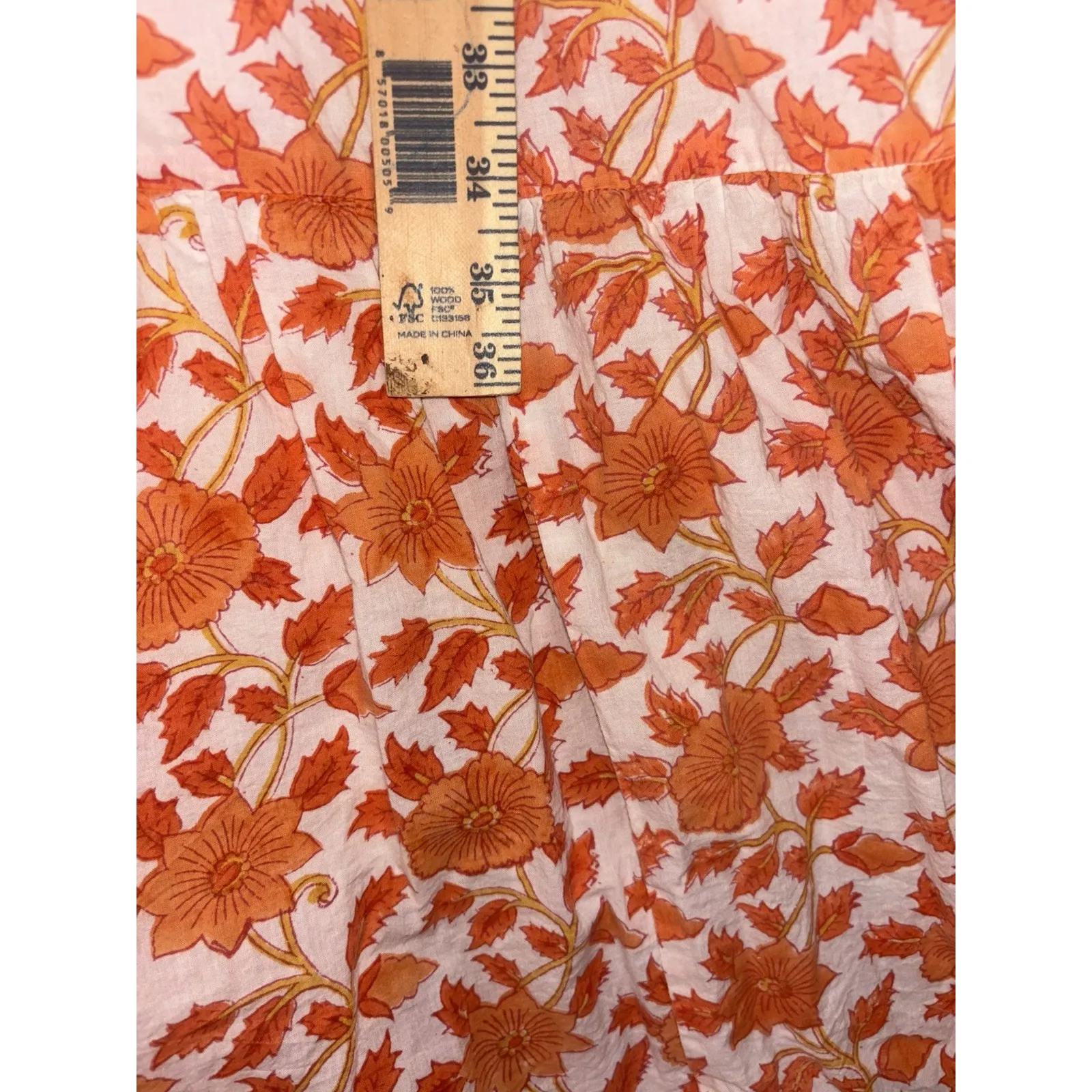 Victoria Dunn Dress Womens Size XxL Orange Floral Tiered Sleeveless Maxi - Image 4