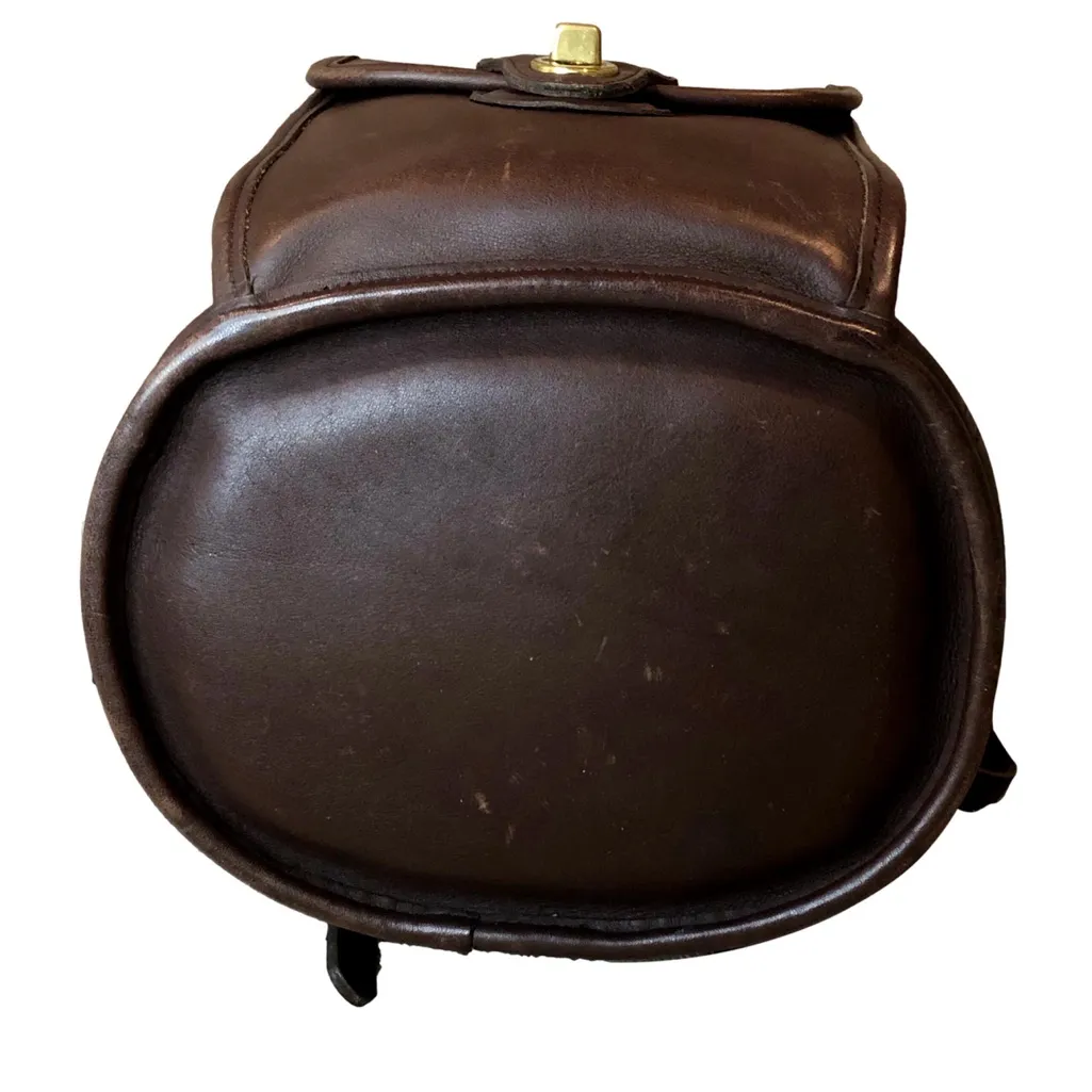 Vintage COACH Brown Glove Tanned Leather Large Sling Backpack Knapsack COA 9992 - Image 6