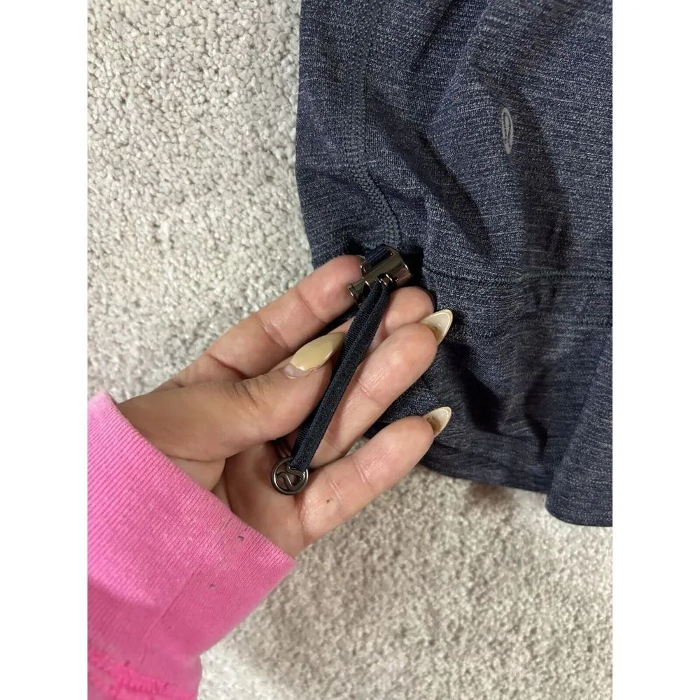 Lululemon Rest Less Tank Womens 6 Heathered Inkwell Racerback Bra Drawstring Euc - Image 4