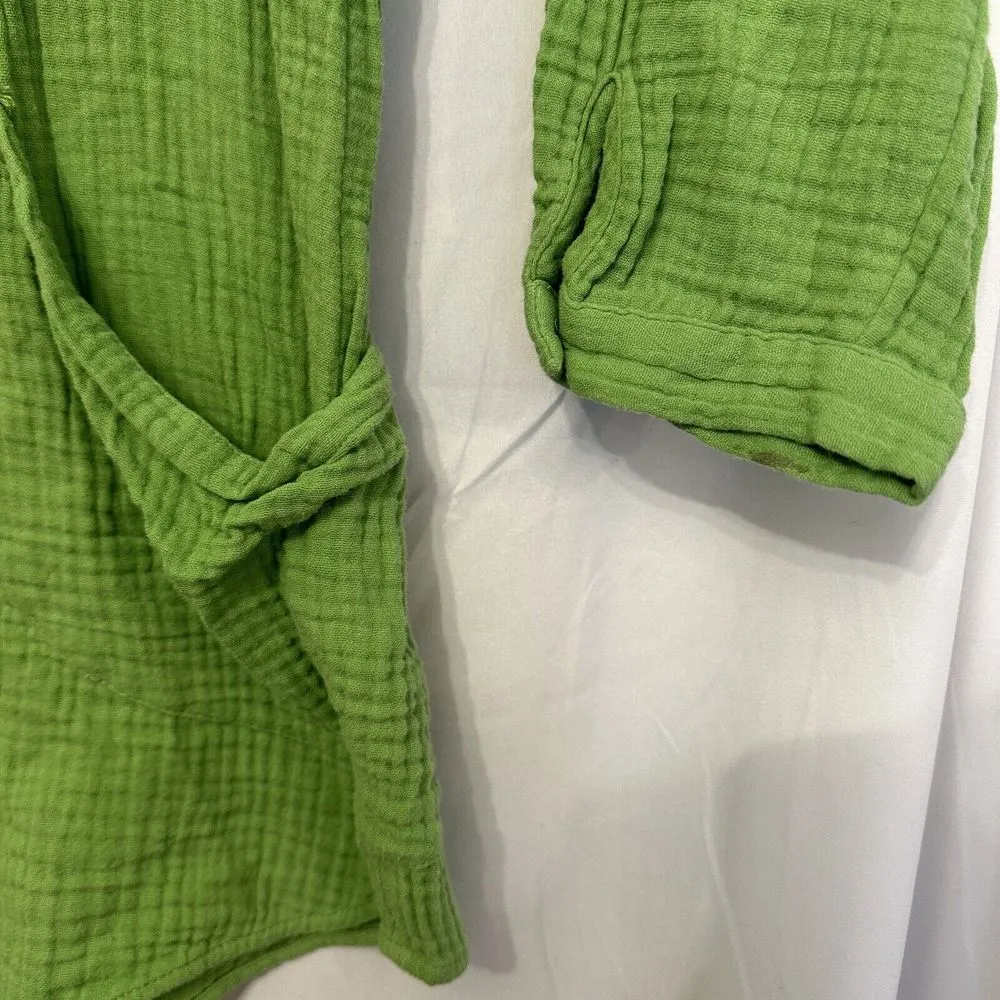 Soft Surroundings Size Medium Green Santorini‎ Gauze Tunic Top Slouch Pockets - Image 3