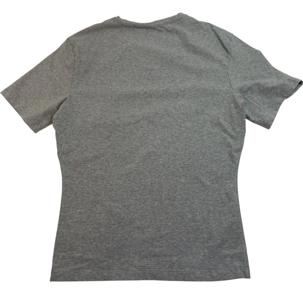 Spanx Womens Heather Gray V-Neck Short Sleeve Stretch Tee Shirt Size M 59h - Image 2