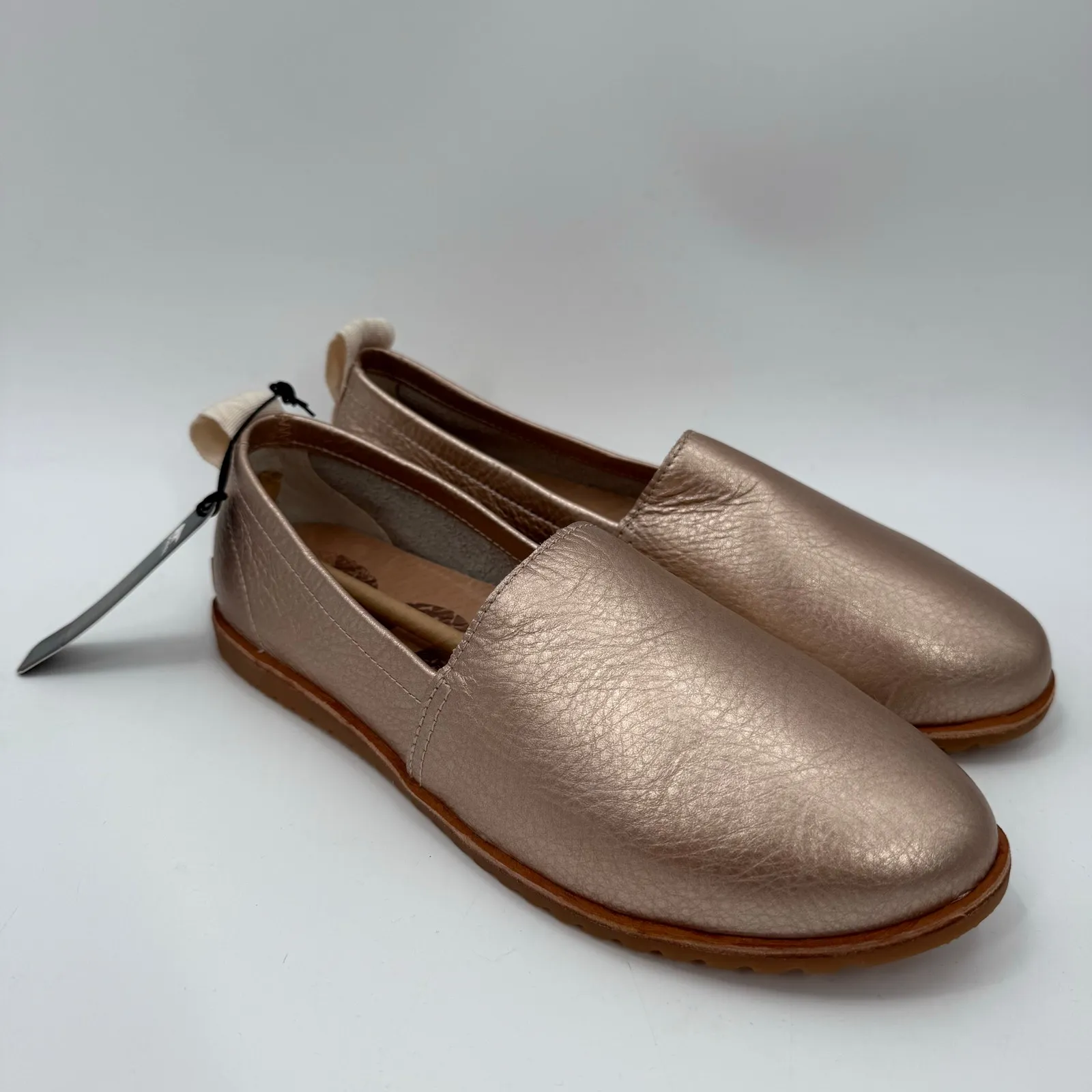 Sorel Ella Shoes Size 7 NWT Waterproof Slip On Rose Gold Leather Metallic Flats - Image 4