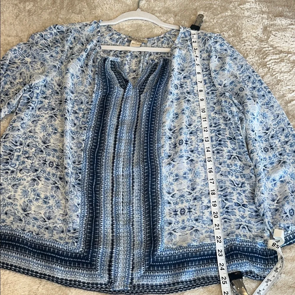 Lucky Brand Blue‎ Patterned Women's Top - Image 4