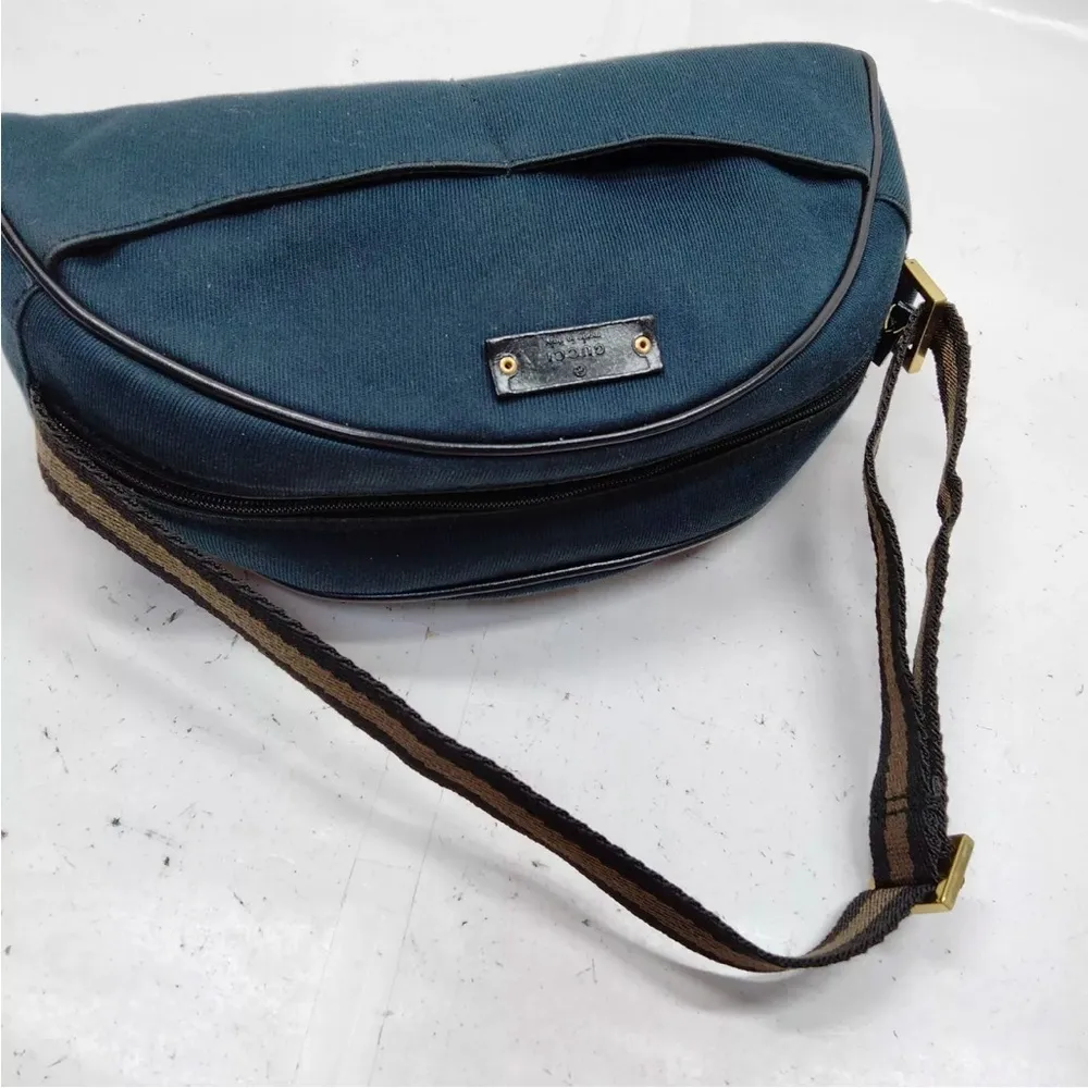 Gucci Navy Canvas Dome Shoulder Bag EUC - Image 4