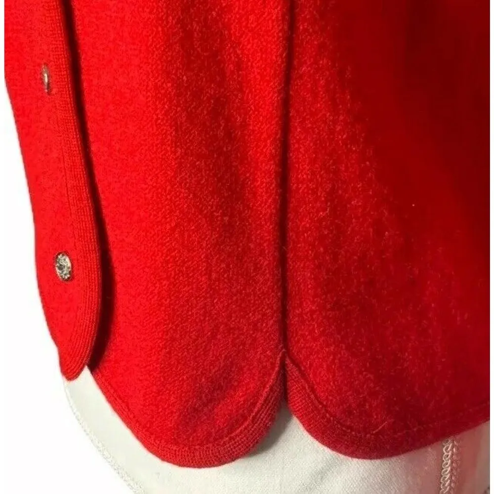 Womens Archie Brown & Son Of Bermuda Red 100% Pure New Wool Sweater Jacket S - Image 3
