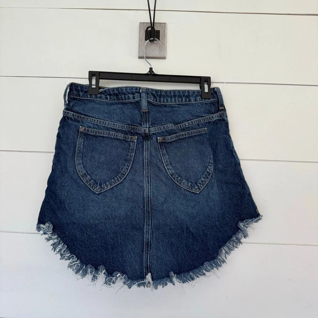 Free People Women’s 29 Bailey Frayed Raw Hem Denim Mini Skirt - Image 3