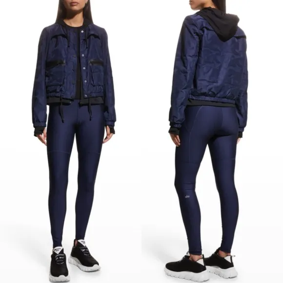 Blanc Noir Skyfall Camo-Print Aviator Jacket in Dress Blues Size XS New w/Tag - Image 2