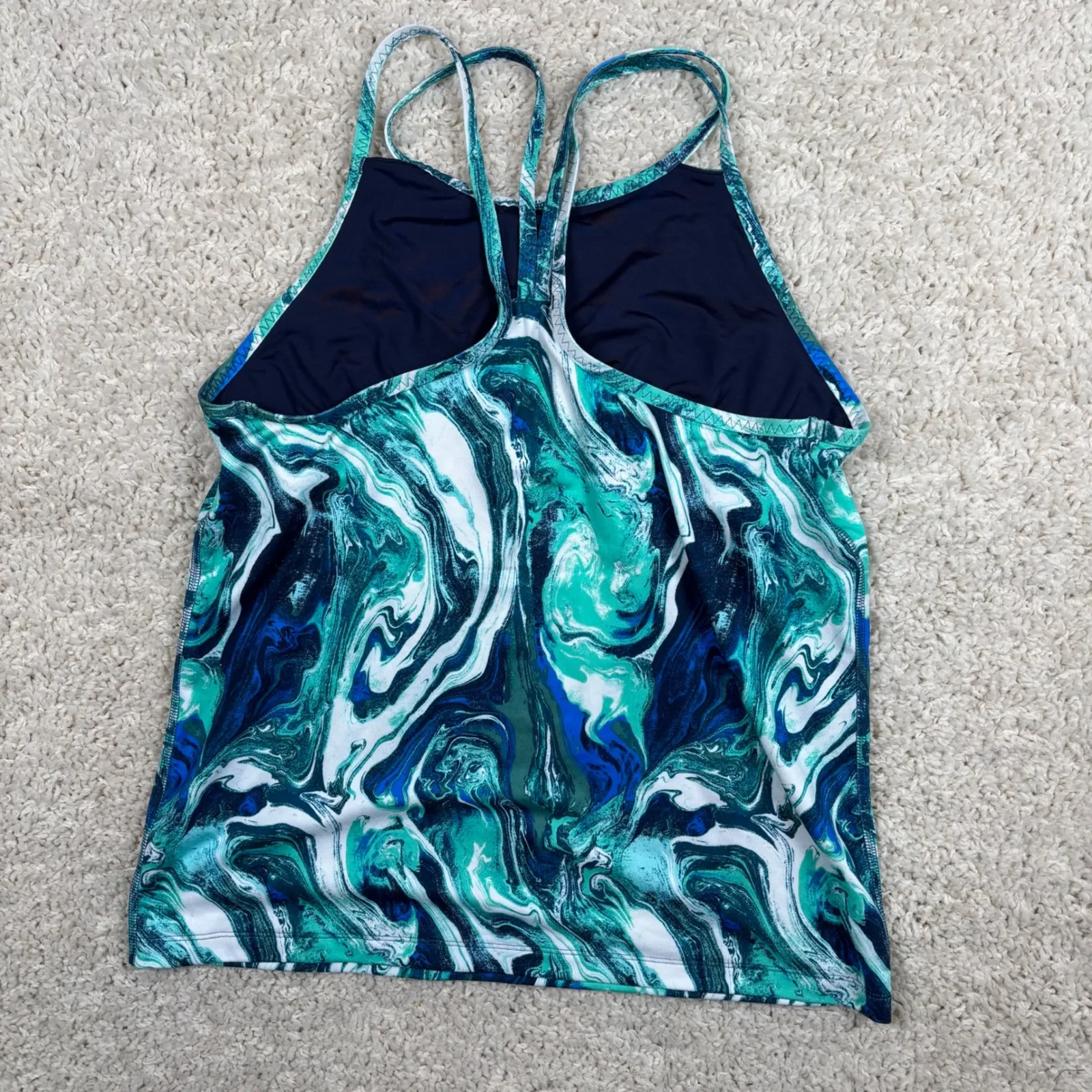 Patagonia Women's M Marbled Blue Green Tank Top Racerback Athletic - Image 8