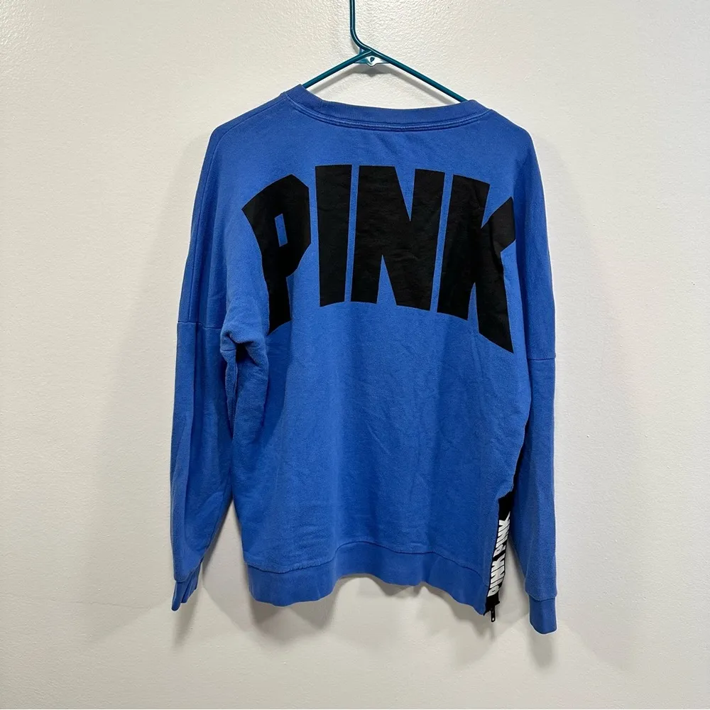 Victoria’s Secret pink sweatshirt! Blue pink logo, sweater women’s size medium! - Image 3
