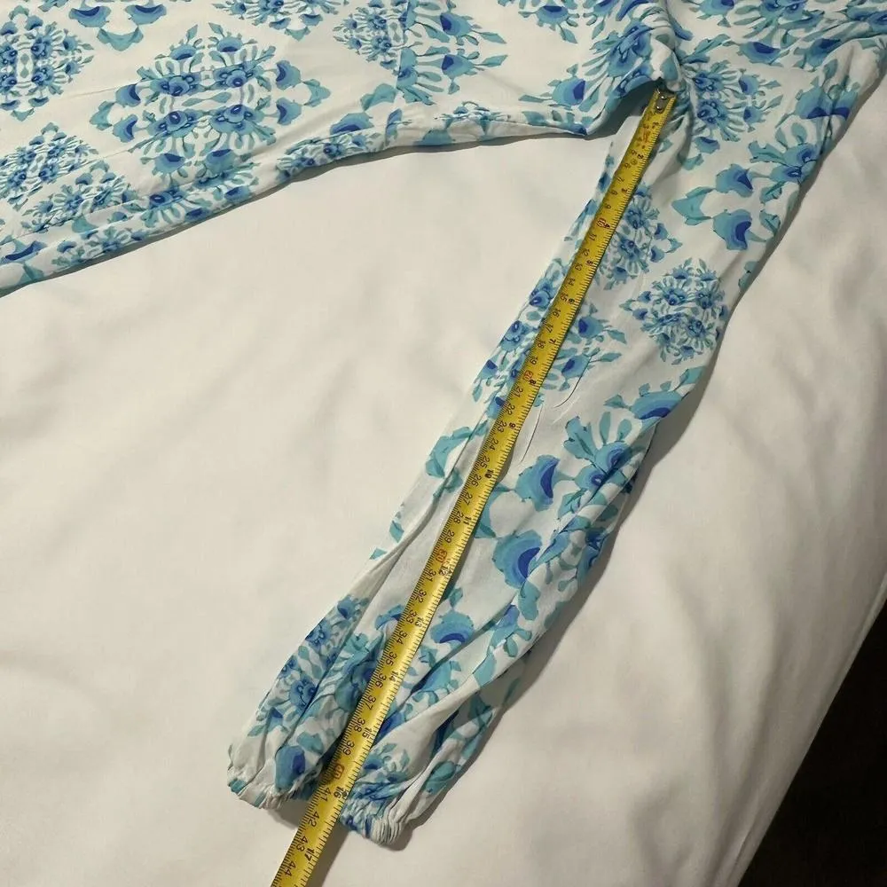 Luli Fama Maxi Dress Sky Blue & White Sz S Small Beach Wear MSRP $208 - Image 11