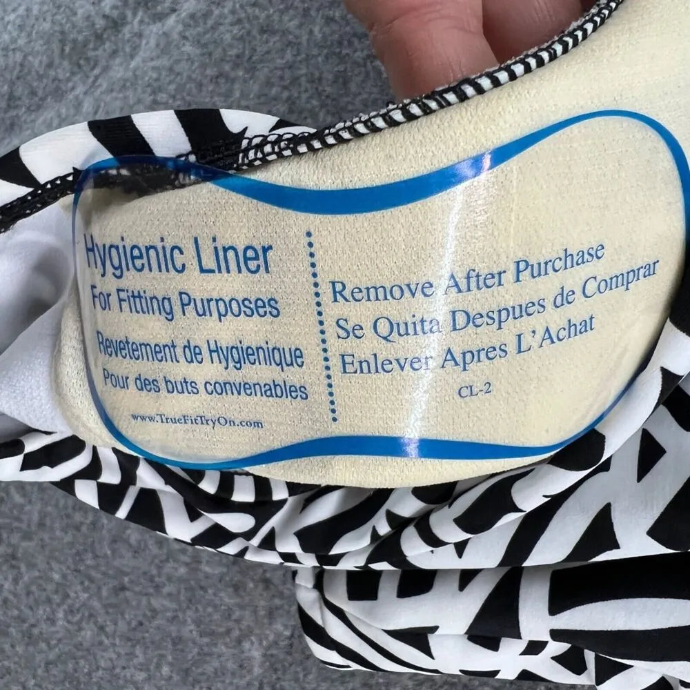 Swim Solutions Swimsuit Womens 20 Black White Ruched Underwire Tummy Control Size undefined - Image 10