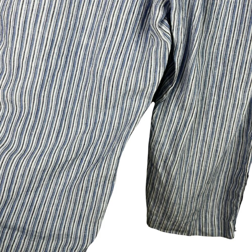 Chico's Linen Pants 4 Blue White Stripes XXL Size 20 - Image 11