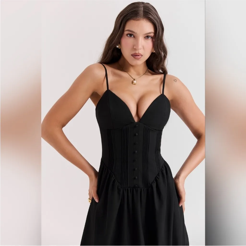 HOUSE OF CB 'Lova' Black Corset Maxi Ball Gown‎ Dress sz S NWOT - Image 13