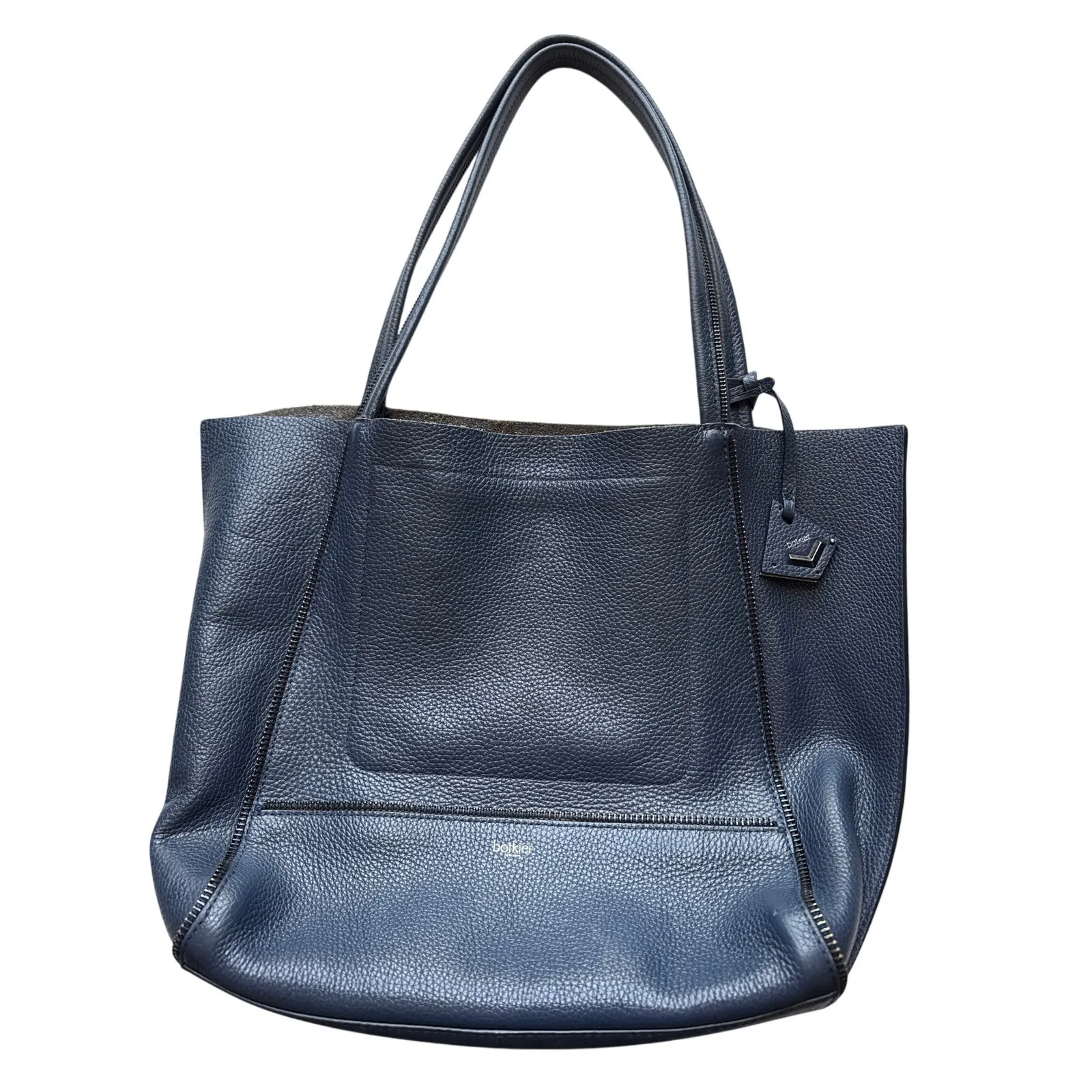 Botkier Soho Pebble Leather Tote Bag Women’s Size Medium Navy Blue Handbag - Image 2
