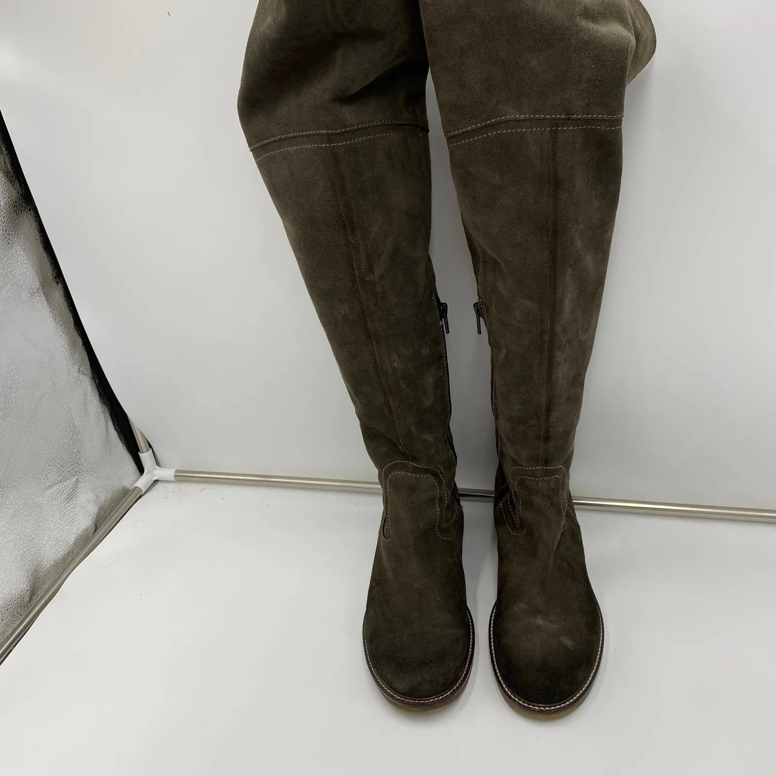 Sundance Women Brown Suede Leather Knee High Riding Boots Size 38 EUR - Image 5