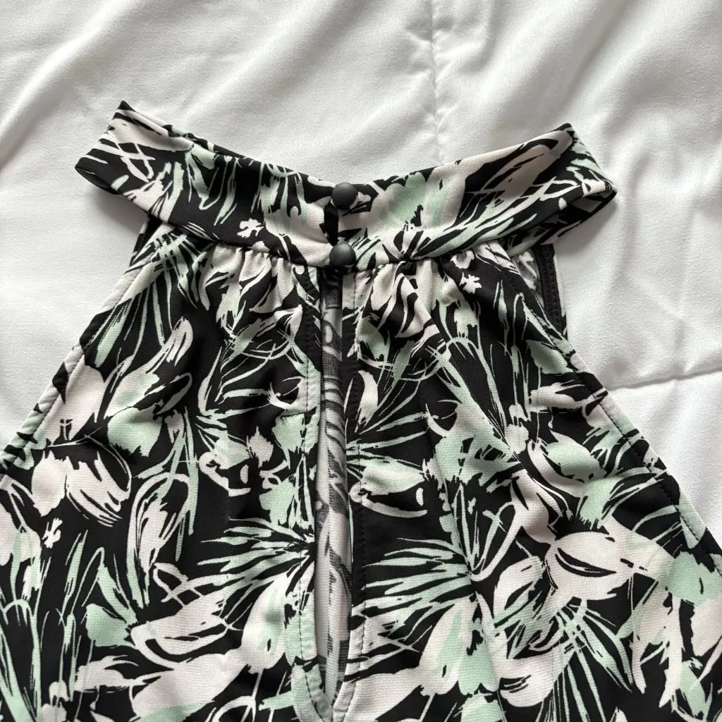 Womens Size 3X Floral Black Green Tank Top Blouse Officechic Corpcore City - Image 9