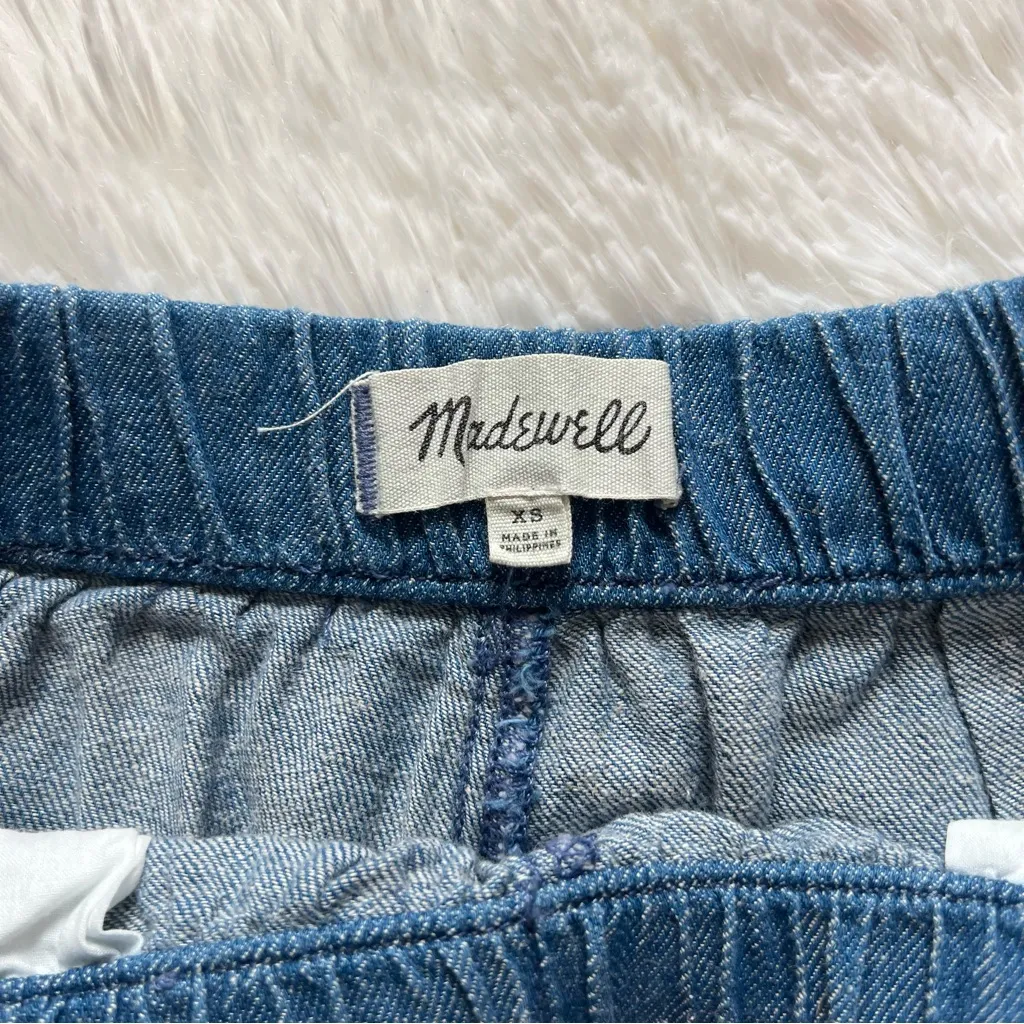Madewell Women’s Blue Jean Shorts Relaxed Fit Elastic Waist - Image 3