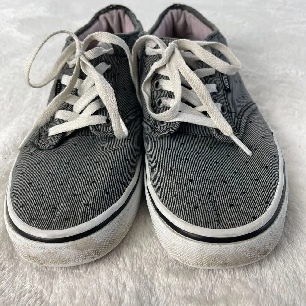 Vans Off The Wall‎ Striped Polka Dot Shoes Womens 11 Black White Low Top Lace Up - Image 12