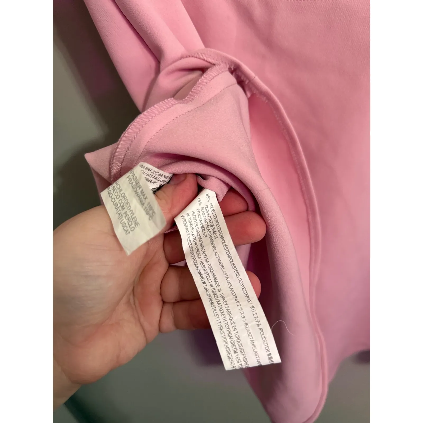 ZARA WOMAN Pink Bow Back‎ Cutout Long Sleeve Mini Dress Size M - Image 4