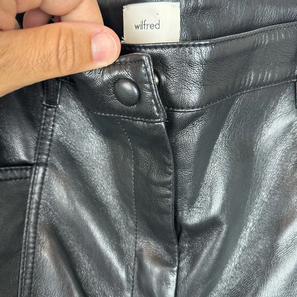 Aritzia Rebel Pant High waisted Straight Leg Vegan Leather pants Women’s Sz 14 - Image 4