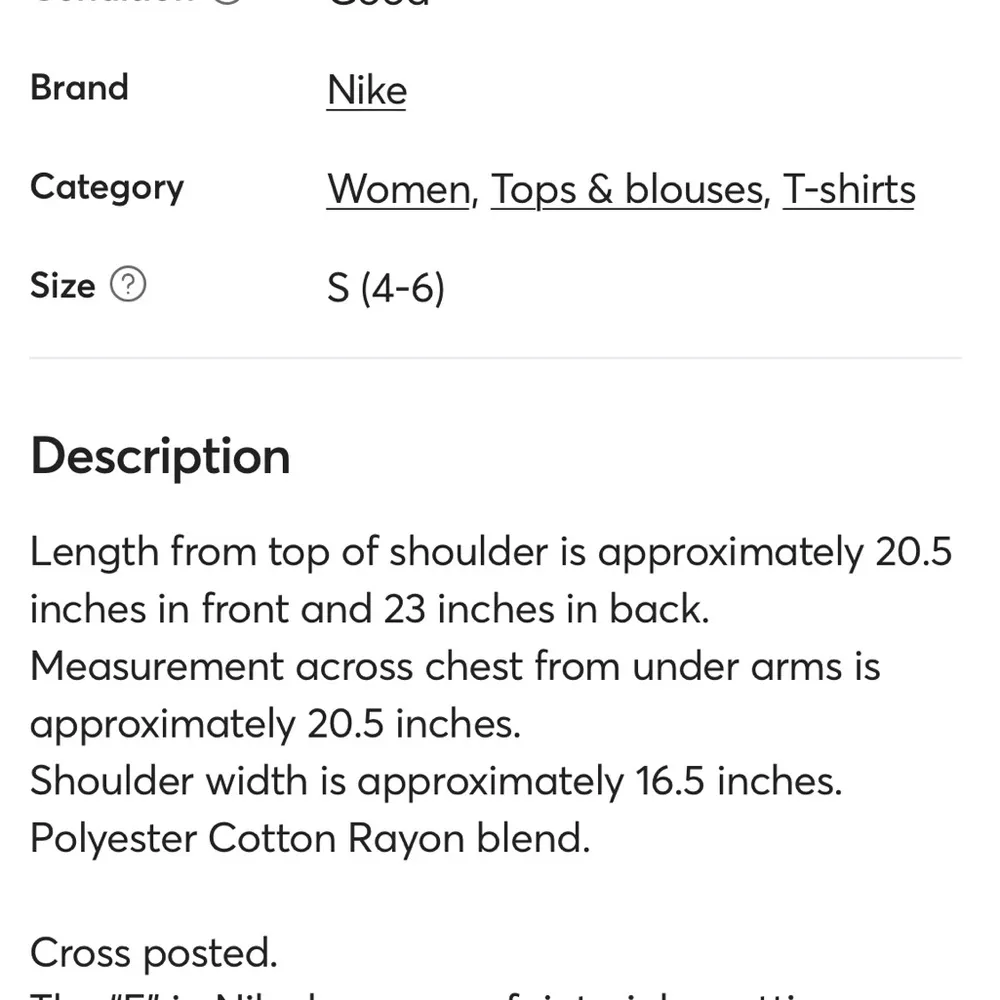 Nike Black Tee Cropped Top Womens Small - Image 9