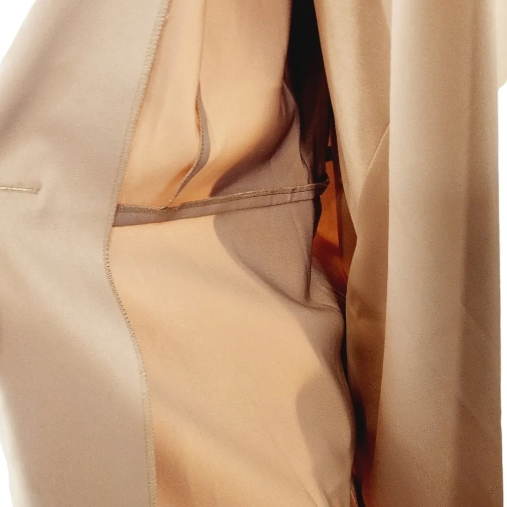 WORTHINGTON Creamy Light Gold 2 Piece Dress & Long Blazer / Coat Set Size: 18 - Image 15