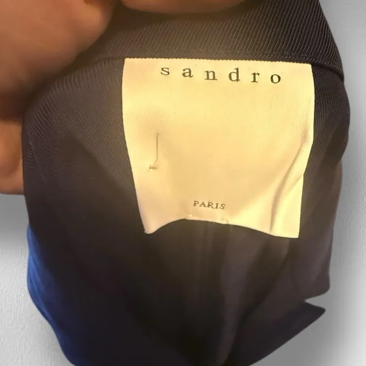 Sandro‎ Paris Long Navy Coat - Image 5