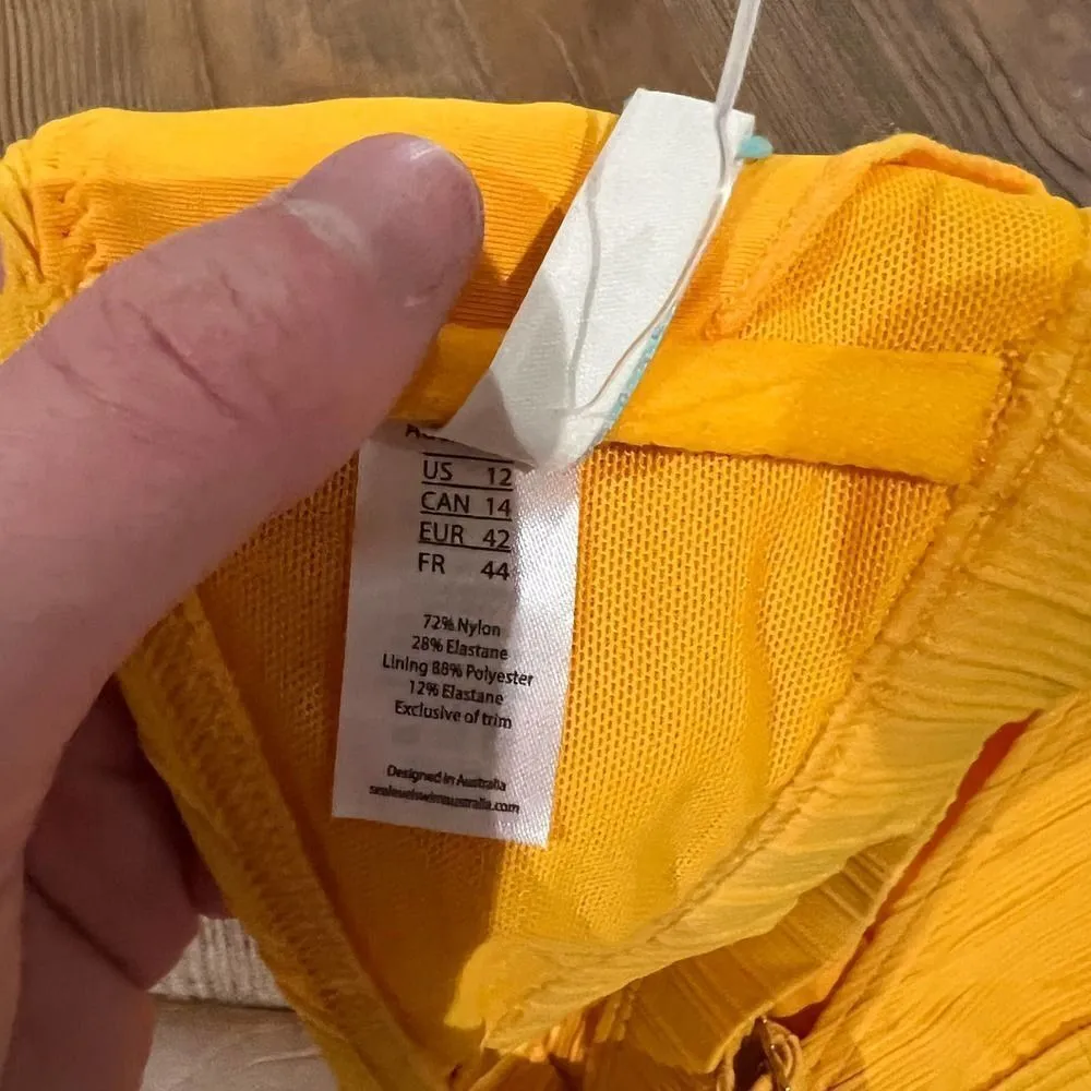 Sea Level Swim Casablanca Scoop Crop Bikini Top Sunflower Size 12s - Image 3