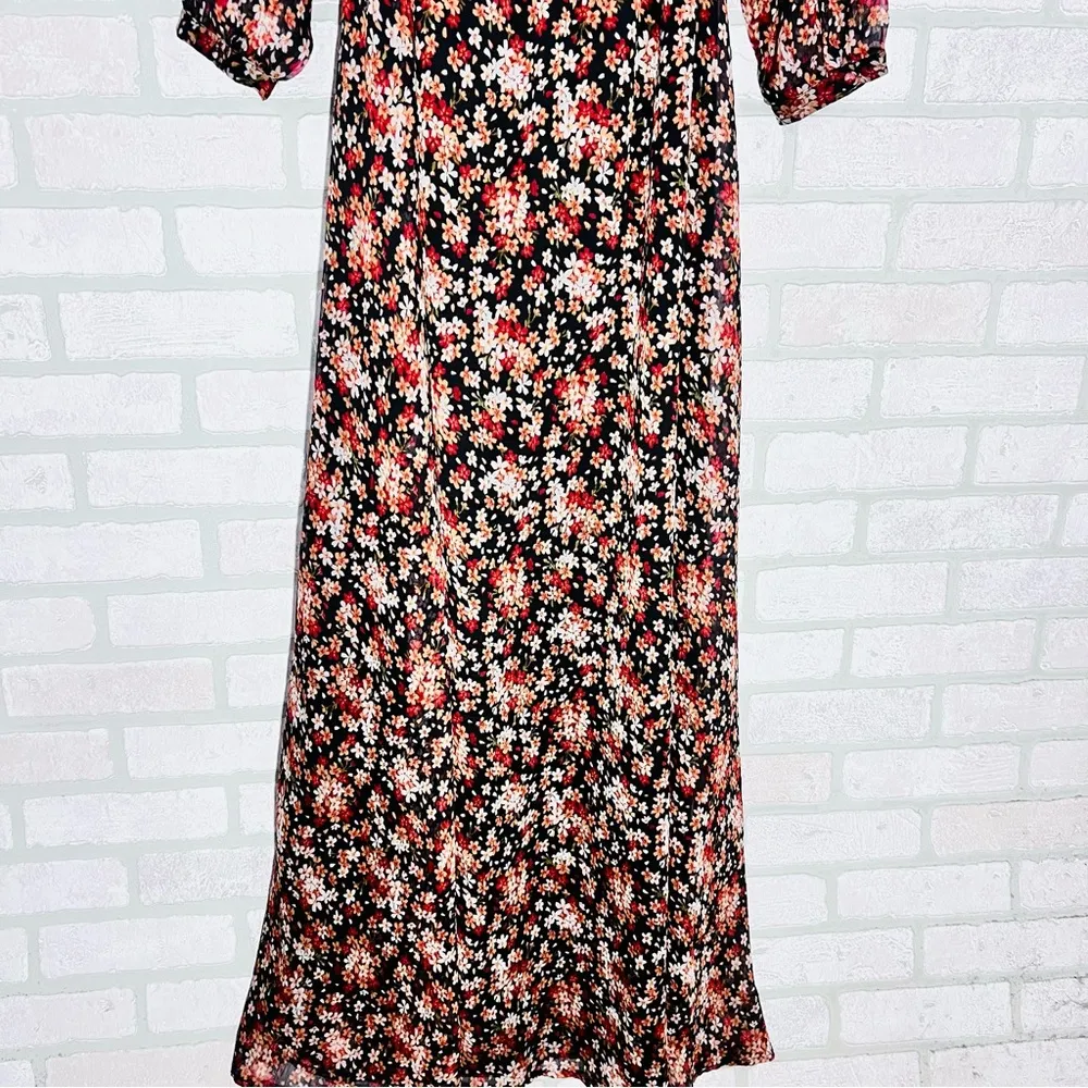 Lulu's True to Love Floral Print Chiffon Wrap Maxi Dress Size S - Image 9