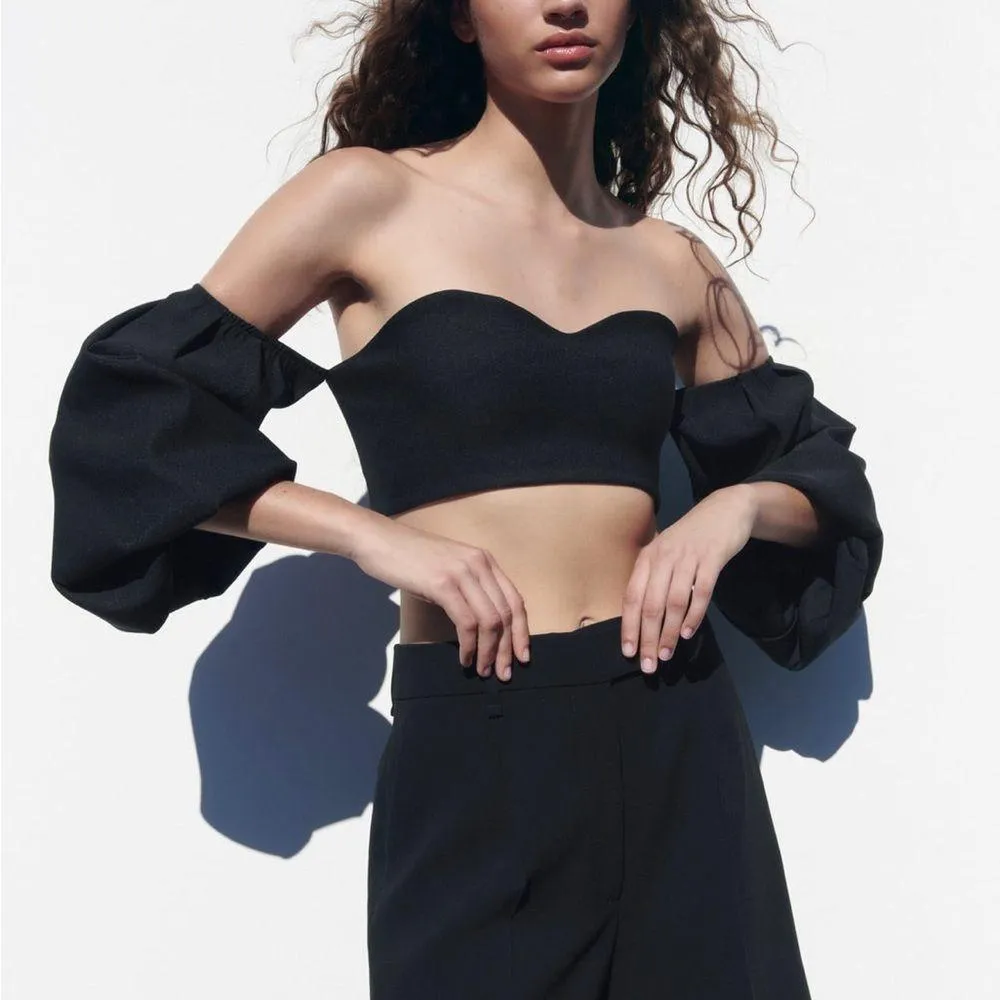 ZARA Balloon Crop Top - Image 7