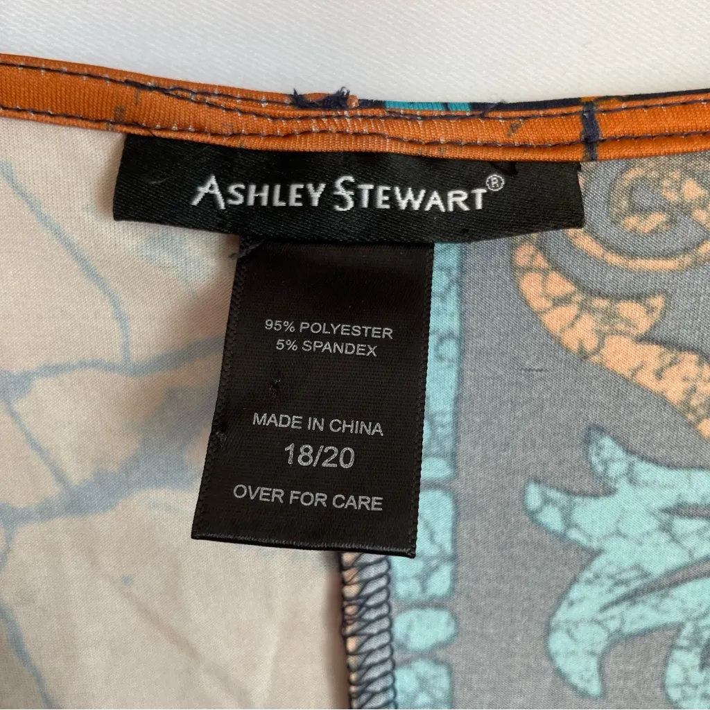 Ashley Stewart Angled Hem Dress Women 18/20 Elastic Waist Boho Cottagecore Chic - Image 6